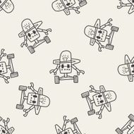 robot doodle seamless pattern background N76