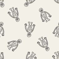 robot doodle seamless pattern background N77