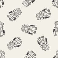 robot doodle seamless pattern background N78