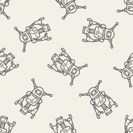 robot doodle seamless pattern background N90