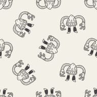 robot doodle seamless pattern background N95