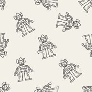 robot doodle seamless pattern background N96
