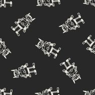 robot doodle seamless pattern background N109