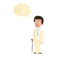 cartoon unhappy gentleman with thought bubble N2