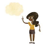 cartoon pretty woman with idea thought bubble N11