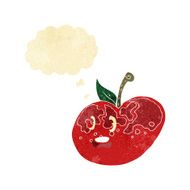 cartoon apple with thought bubble N7