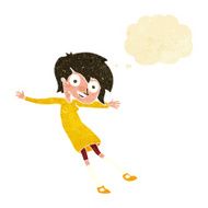 cartoon crazy excited girl with thought bubble N2