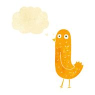 funny cartoon bird with thought bubble N16