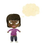 cartoon overweight woman with thought bubble N2
