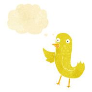 funny cartoon bird with thought bubble N17