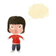 cartoon overweight woman with thought bubble N3