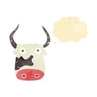 cartoon cow with thought bubble N8