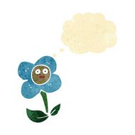 cartoon flower with face thought bubble