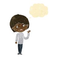 cartoon worried woman with thought bubble N12