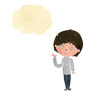 cartoon worried woman with thought bubble N13