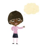 cartoon woman explaining with thought bubble N7