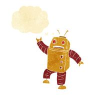 cartoon robot with thought bubble N9