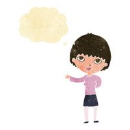 cartoon woman explaining with thought bubble N8
