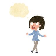 cartoon woman with open arms thought bubble N18