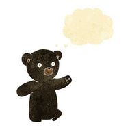 cartoon black bear cub with thought bubble N12