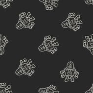 robot doodle seamless pattern background N145