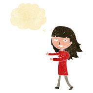 cartoon happy girl with thought bubble N16