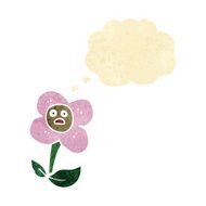 cartoon flower with face thought bubble N3