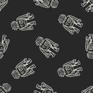 robot doodle seamless pattern background N150
