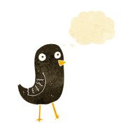 funny cartoon bird with thought bubble N18
