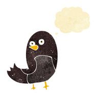cartoon bird with thought bubble N30