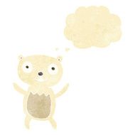 cartoon polar bear cub with thought bubble N8