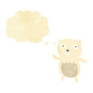cartoon polar bear cub with thought bubble N9