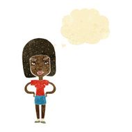 Cartoon Annoyed Woman With Thought Bubble N26