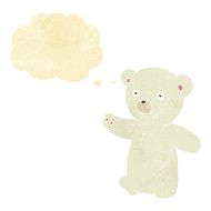 cartoon polar bear cub with thought bubble N10