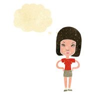 Cartoon Annoyed Woman With Thought Bubble N27