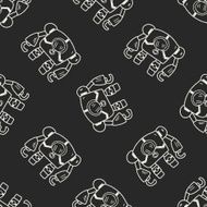 robot doodle seamless pattern background N160