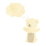 cartoon polar bear cub with thought bubble N11