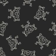 robot doodle seamless pattern background N161