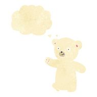 cartoon polar bear cub with thought bubble N12