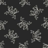 robot doodle seamless pattern background N163