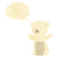 cartoon polar bear cub with thought bubble N13