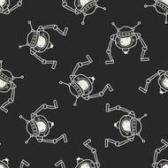 robot doodle seamless pattern background N164