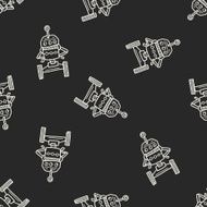 robot doodle seamless pattern background N165