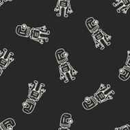 robot doodle seamless pattern background N166