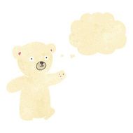 cartoon polar bear cub with thought bubble N14