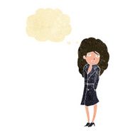 cartoon female spy with thought bubble N6