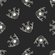 robot doodle seamless pattern background N168