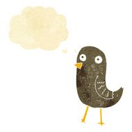 funny cartoon bird with thought bubble N19