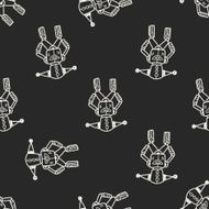 robot doodle seamless pattern background N170