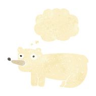 funny cartoon polar bear with thought bubble N3